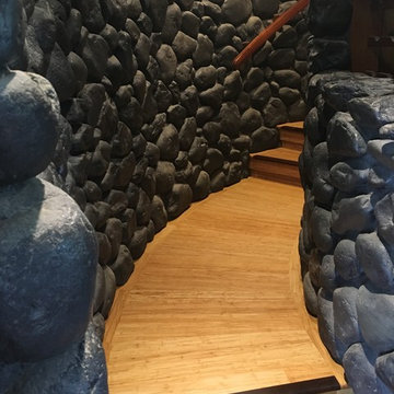 UF Natural Strand Woven Bamboo Flooring with Stained Ipe Stairnoses