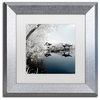 Philippe Hugonnard 'Blue Lake I' Art, Silver Frame, White Matte, 11"x11"