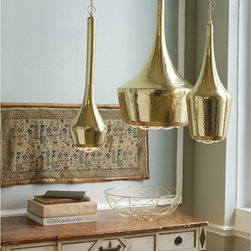 Gold Hammered Pendant light - Large - Pendant Lighting
