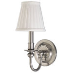 Hudson Valley - Hudson Valley Beekman One Light Wall Sconce 1901-SN - One Light Wall Sconce from Beekman collection in Satin Nickel finish. Number of Bulbs 1. Max Wattage 60.00 . No bulbs included. A glance at our Beekman family reveals these elegantly cast sconces to be traditionally informed. All the hallmarks of early fixtures are there���classical details like ball finials, bobeches and candlecups, historically honored forms for backplates. Whether you opt for the pleated shade or the rimmed hurricane glass, the historic influence of our Beekman, cast to our usual rigorous standards, will shine through. No UL Availability at this time.
