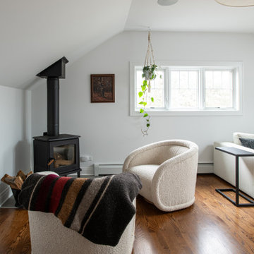 Bungalow Attic Master Suite Freestanding Wood Stove | Arlington Heights, IL