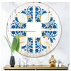 Designart Blue Tiles Bohemian And Eclectic Oval Or Round Wall Mirror, 32x32
