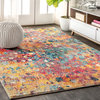 Contemporary POP Modern Abstract Area Rug, Multi/Yellow, 8 X 10
