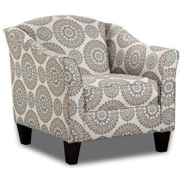 Amelia Accent Chair in Medallion Fabric Pattern