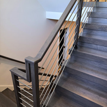 Project #137 | Maple Staircase with Stainless Steel Railing