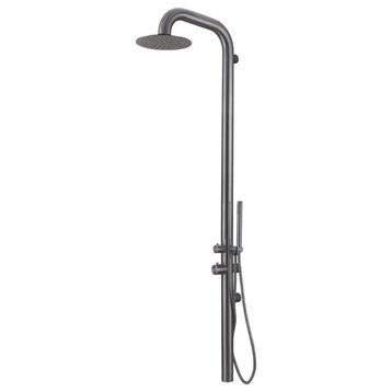 HEATGENE Outdoor Shower with Handheld Shower, Wall-Mounted, Gunmetal Gray