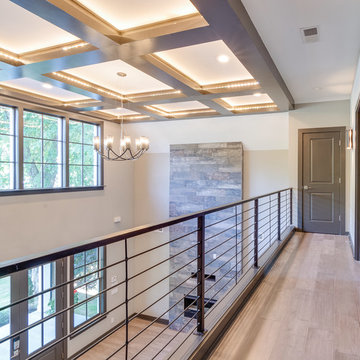 Upstairs hallway overlooking the living room