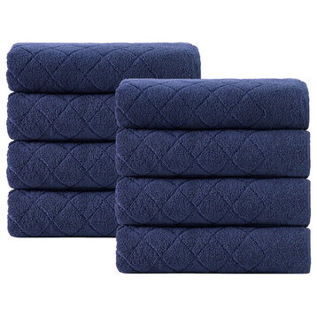 Gracious Hand Towels, Set of 8, Navy