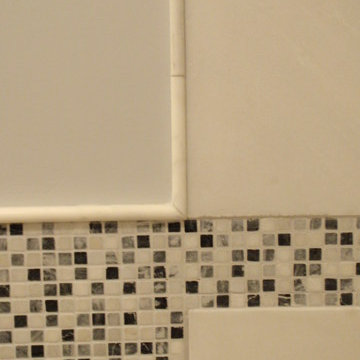 Contemporary Bathroom Remodel with mosaic and porcelain tile