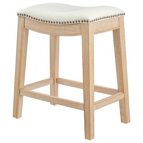 Elmo KD Counter Stool, Borneo Bone, Faux Leather