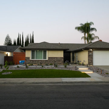 San Diego Front Yard Transformation – Turf, Rock & Landscape Lighting
