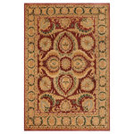 Bareens Designer Rugs - Tribal Heriz Ziegler Harriet Brown Green Hand-Knotted Rug - 9'2'' x 11'6'' - Enhance the ambiance of your home with this magnificent Persian-influenced Turkish hand-knotted rug made by skilled artisans capable of creating the most exceptional vegetable dyes and hand-spun wool. This exquisite handmade rug is a one-of-a-kind Peshawar Kafkaz, otherwise identified as Chobi, Chobi Peshawar, Oushak, or Ziegler rug. These handmade rugs are crafted in Pakistan utilizing superior-quality wool imported from Australia, New Zealand, and Korea in two types of weaves: the Persian weave and the Mori weave. This rug is meticulously crafted by hand using the finest natural vegetable dyes extracted from local plants. The artisans use a blend of hand-spun local and fine merino wool, resulting in a rug with a compelling texture, higher lanolin content, and longer staple. The artisans occasionally incorporate natural or artificial silk into the pile to enhance specific motifs. The finished product is an awe-inspiring execution of flawless design and an understated palette that exudes elegance.