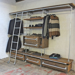 Davis Reused Scaffolding & Galv Pipe Industrial Open Wardrobe - Wardrobes and Armoires