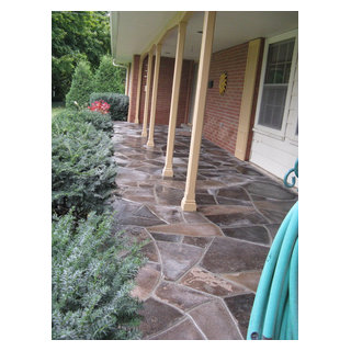 Random buff flagstone walkway - Rustic - Porch - Other | Houzz
