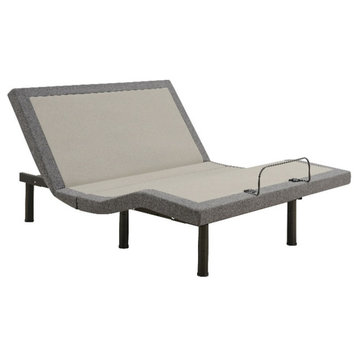 Coaster Negan Contemporary Metal California King Adjustable Bed Base in Gray