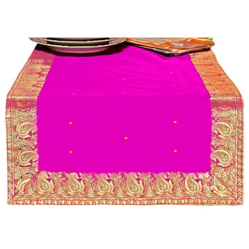 Violet Red - Hand Crafted Table Runner (India) - 16 X 108 Inches