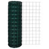 vidaXL Fence Barrier Fence Metal Fence for Poultry Steel 82ft x 3.9ft Green