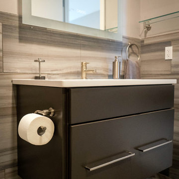 Modern, Sleek bathroom