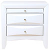 Contemporary 3 Drawer Wood Nightstand By Ireland, White