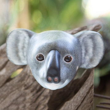 Handmade Cuddly Koala Wood mask - Indonesia