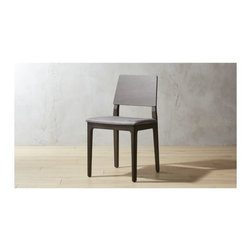 Quincy Grey Leather Chair | CB2 - Dining Chairs