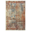 Parham Distressed Traditional Beige and Multi Area Rug, 5'3"x7'6"