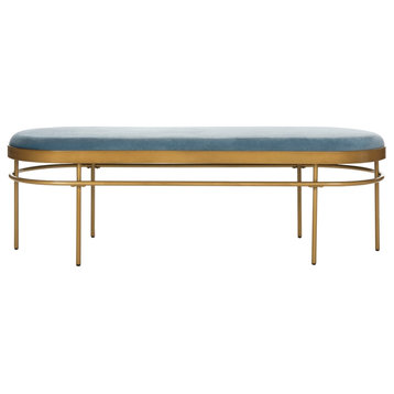Wiley Oval Bench Slate Blue/ Gold