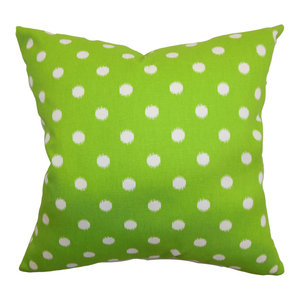 The Pillow Collection Rennice Ikat Dots Bedding Sham Grasshopper Blue Natural Queen//20 x 30