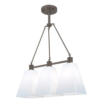 Ilex THE3-SS-SH-AB-GU24 Theia Triple PendantShiny Opal Diffuser. Architectural B