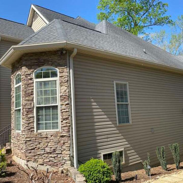 Dark Blue-Gray James Hardie Siding Transformation—Lakefront Home, Fair Play, SC