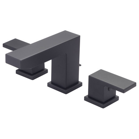 Mod Two Handle Widespread Bathroom Faucet, Matte Black