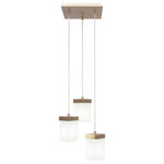 Toltec Lighting - Nouvelle 3-Light Cord Cluster Pendalier, New Age Brass/Square White Muslin - Enhance your space with the Nouvelle 3-Light Cord Cluster Pendalier. Installation is a breeze - simply connect it to a 120 volt power supply and enjoy. Achieve the perfect ambiance with its dimmable lighting feature (dimmer not included). This pendant is energy-efficient and LED-compatible, providing you with long-lasting illumination. It offers versatile lighting options, as it is compatible with standard medium base bulbs. The pendant's streamlined design, along with its durable glass shade, ensures even and delightful diffusion of light. Choose from multiple finish and color variations to find the perfect match for your decor.