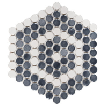 Designer Hexagon Imagination Mosaic, Set of 4, Melbourne
