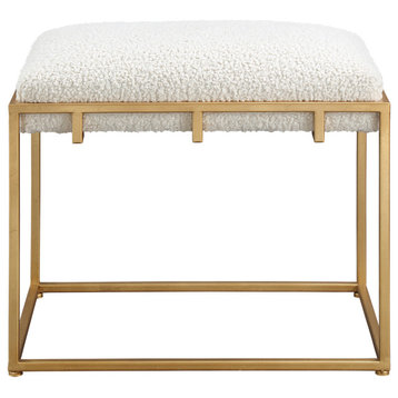 Uttermost 23663 Paradox 24"W Gold Contemporary Seat Bench - Gold Leaf / White