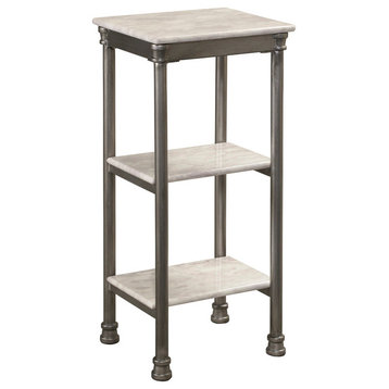 Homestyles Orleans Stainless Steel Three Tier Shelf in Gray