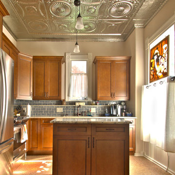 Period-inspired Kitchen with Tin Ceiling in Whittier