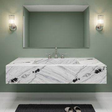 Bespoke Platinum White Marble Sinks | Silver & Ice Collection