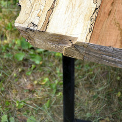 Industrial Rustic Live Edge Bench - Indoor Benches