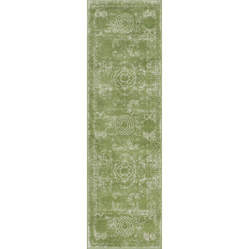 Rug Unique Loom Bromley Green Runner 2'x6'7
