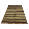 Striped 100% Wool Flat Weave Hand Woven Geometric Durie Kilim Rug