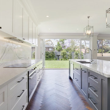 Kitchen with Book Matched Stone