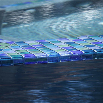 Blue and Green Mix Glass Tiled Pool