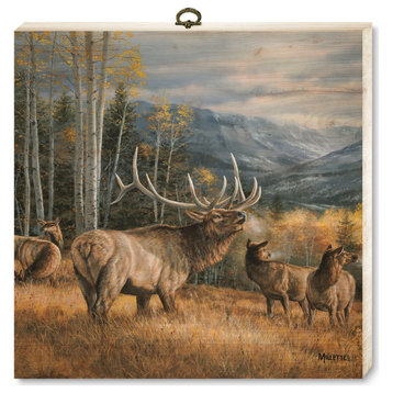 "Meadow Music Elk" Cutting Board, 12"x12"