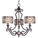 Maxim - Maxim Mondrian Three Light Umber Bronze Drum Shade Chandelier - This Three Light Drum Shade Chandelier is part of the Mondrian Collection and has an Umber Bronze Finish. It is Dry Rated.