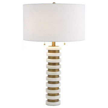Marble Stack White Table Lamp
