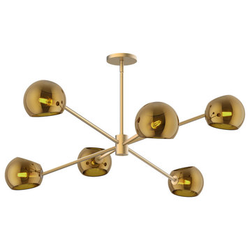 Willow chandeliers,Brushed Gold | Copper Glass D37" x H13"