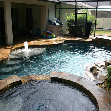 386 - Pool with Rock Work, Spa and Water features