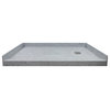 Transolid Ready to Tile 60"Lx32"W Shower Base, Dark Gray, Right Hand Drain