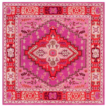 Safavieh Bellagio Collection BLG545B Rug, Red/Pink, 7' x 7' Square