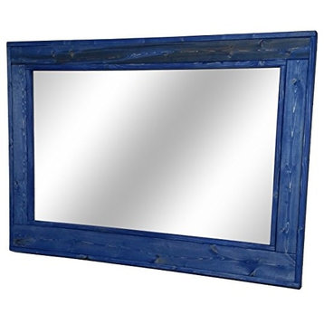 Island Water Stain Herringbone Style Vanity Mirror, 30"x24'